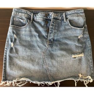 Old Navy Cut-Off High-Waisted Jean Skirt | Size 12